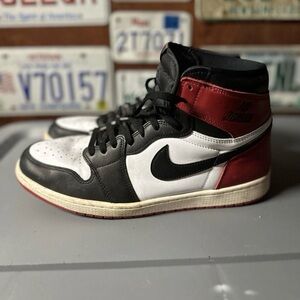 Jordan Men's Black, White, and Red High-Top Sneakers